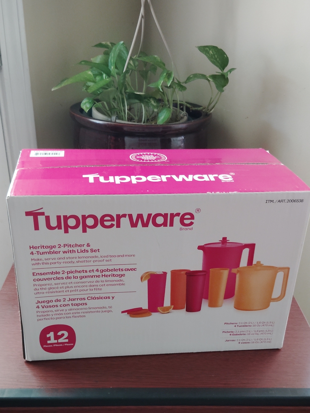 Tupperware Pink and Orange Beverage Set - Pitchers & Tumblers With Lids 12 Pc